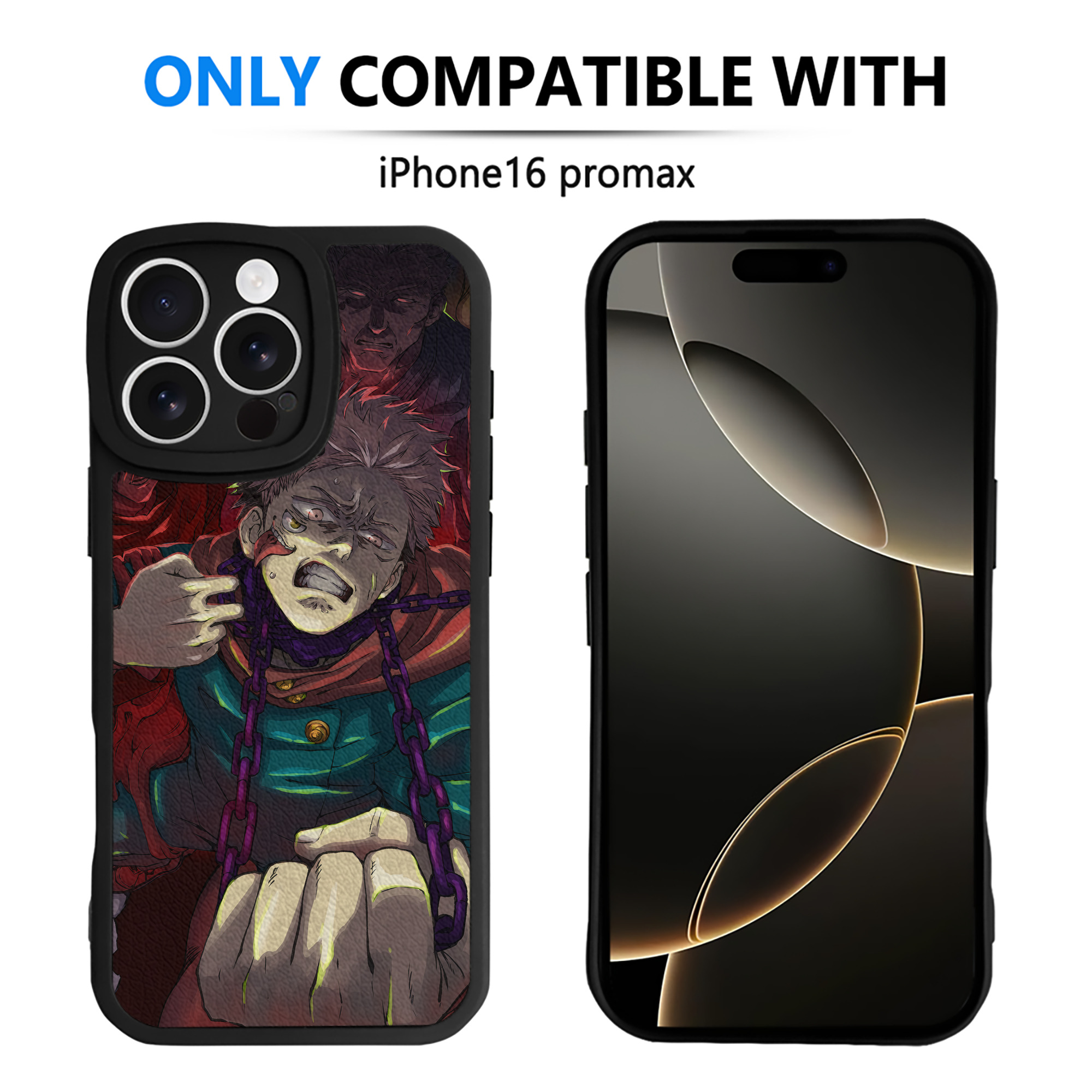 （画像用） 呪術廻戦 Jujutsu Kaisen 【iPhone 16シリーズ対応】シリコンスマホケース（レザー調） 材質：シリコン